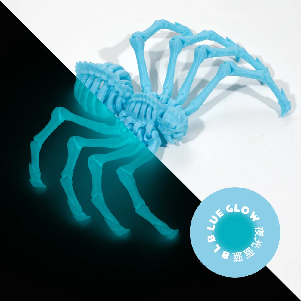 3D Printing Spider Animals Toy Realistic Colorful Spider Figurine Articulated Fidget Toy for Spider Lovers Halloween Home Decor Oasis Select Luminous Blue 12CM