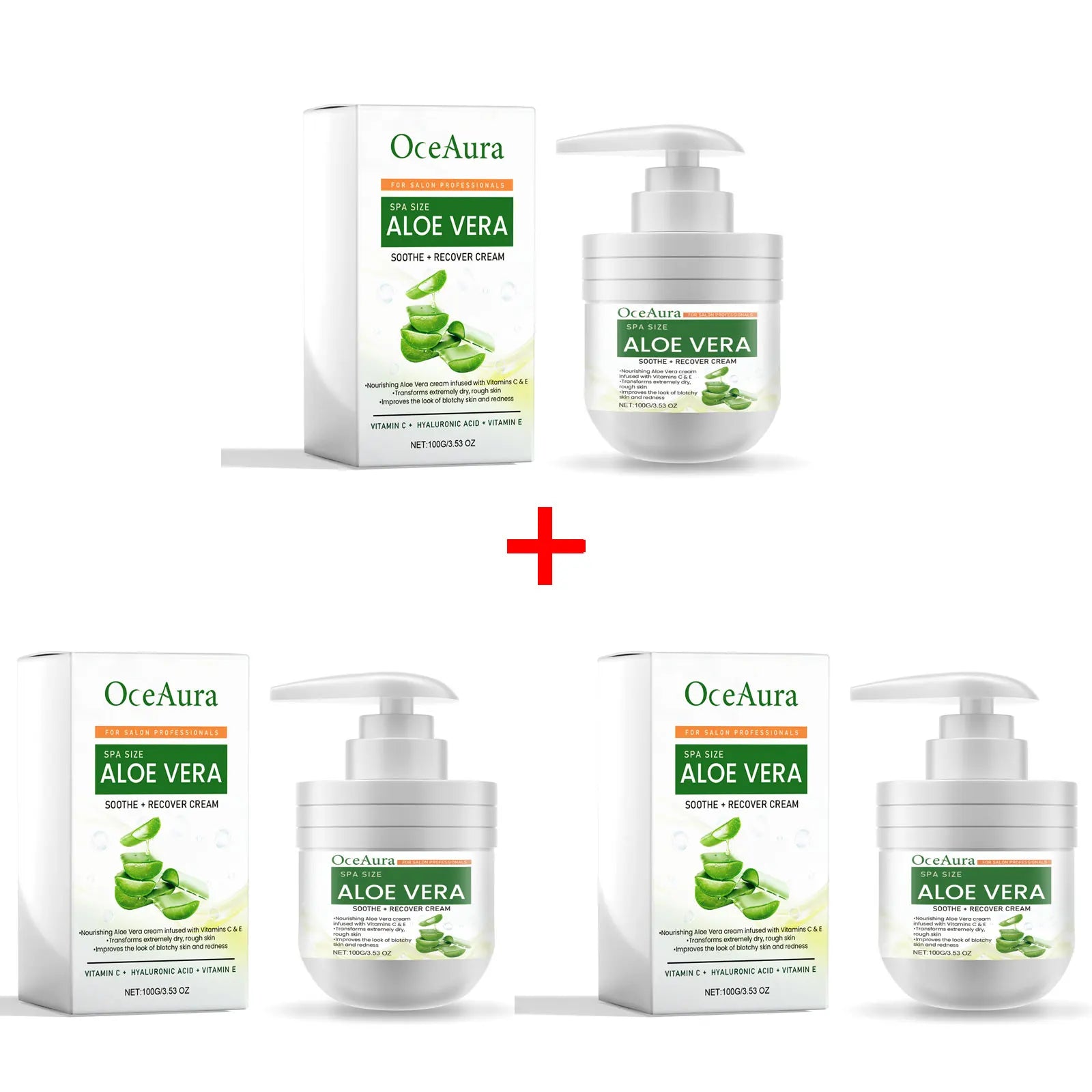 OceAura Retinol Anti-Aging Face & Body Moisturizer Cream 100g Anti-Aging Moisturizer Oasis Select Aloe Vera X 3PCS