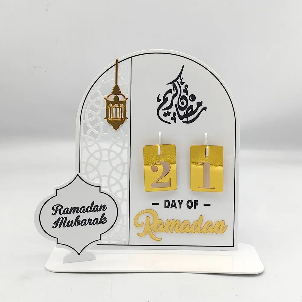 Acrylic Ramadan Countdown Calendar Gifts Day of Ramadan Calendar with Replacing Number 2025 Eid Mubarak Home Decoration Ornament Oasis Select Clear