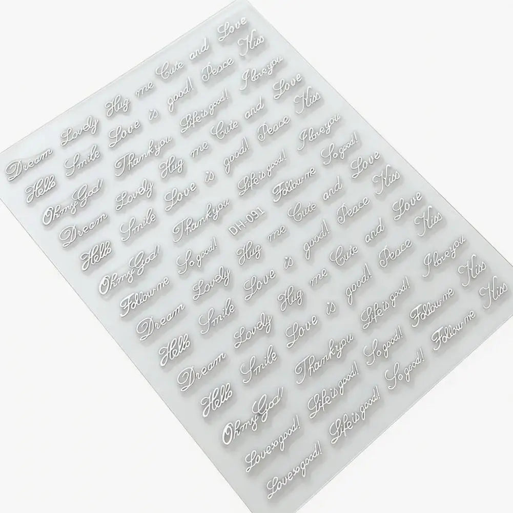 3D English Letter Nail Stickers – Gold & Silver Alphabet Decals Nail Art Stickers Oasis Select D