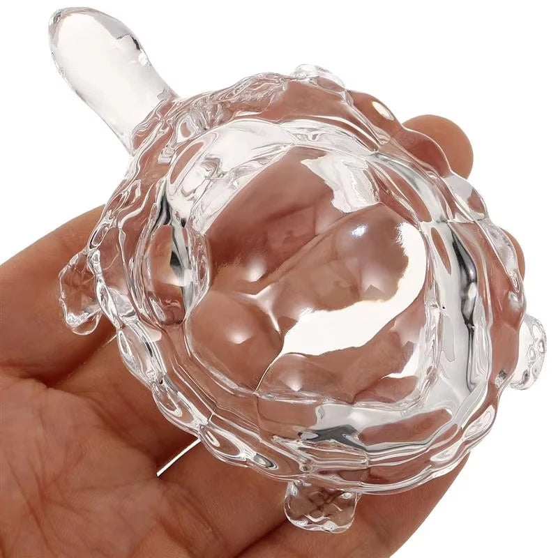 Crystal Turtle Statue | Lucky Feng Shui Glass Ornament Decor