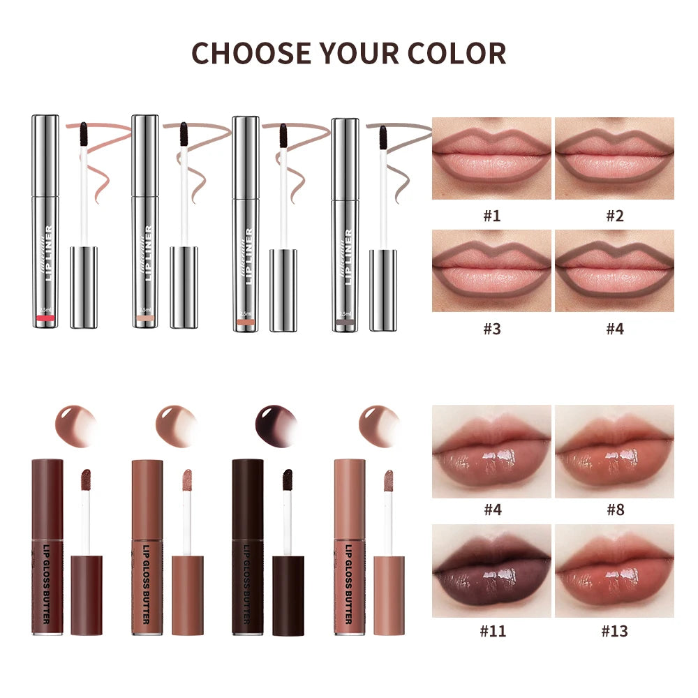Highly Pigmented Lip Liner And Butter Non-stick Cup Lip Gloss Tattoo Matte Lip Liner Lasting Lip Stain Waterproof Lip Gloss Oasis Select