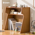 Nanzhu Bookshelf Desktop Student Desk Storage and Organizing Rack Simple Table Multi-layer Table Small Shelf Oasis Select Low brown
