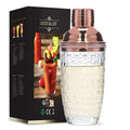 Glass Cocktail Shaker Kit Crystal Cocktail Shaker, 17oz Martini Shaker with Leakproof Metallic Steel Lid&Strainer for Home Oasis Select A-Rose-gold