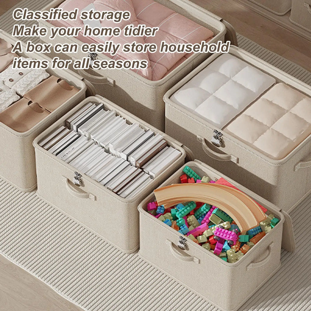 Lockable Storage Box Odor Proof Storage Container Stackable with Handle Locking Organizing Bin Washable Shelf Baskets for home Oasis Select