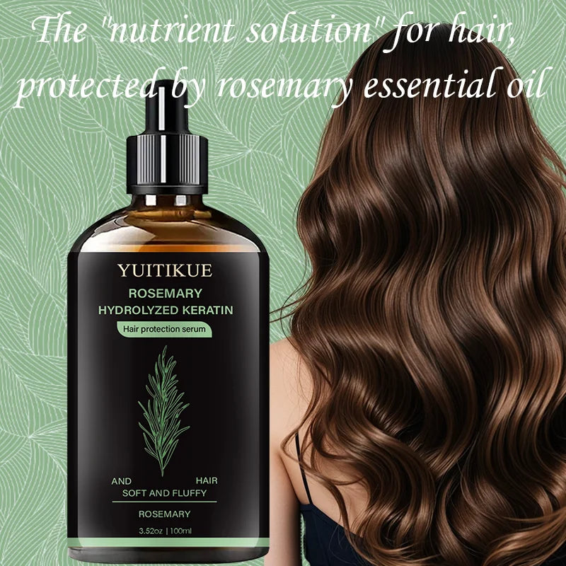 YUITIKUE Hair Protection Serum with Rosemary & Keratin - Nourish Dry Hair, Enhance Smoothness & Radiance Oasis Select