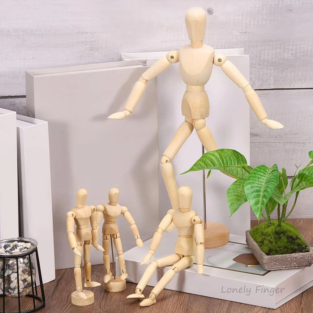 Wooden Hand Body Draw Action Toys Drawing Sketch Mannequin Model Movable Limbs Figures Home Decor Artist Models Jointed Doll Oasis Select