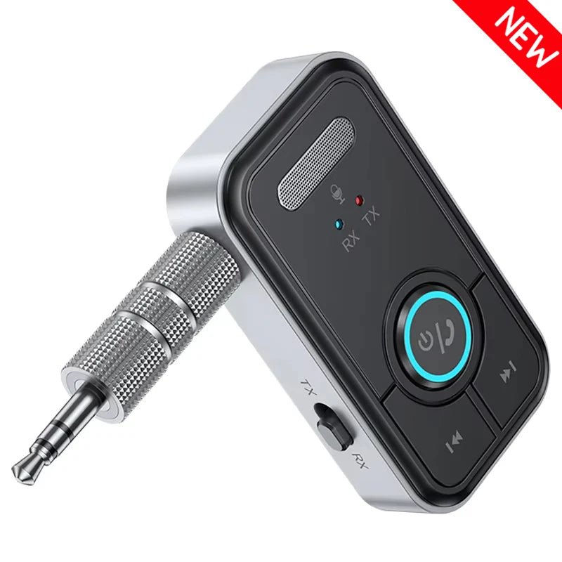 Upgraded Bluetooth 5.4 Car AUX Audio Adapter HiFi Stereo Music Wireless Receiver Transmitter 3.5MM With Mic Calling For Car Kit Oasis Select T67 (New)