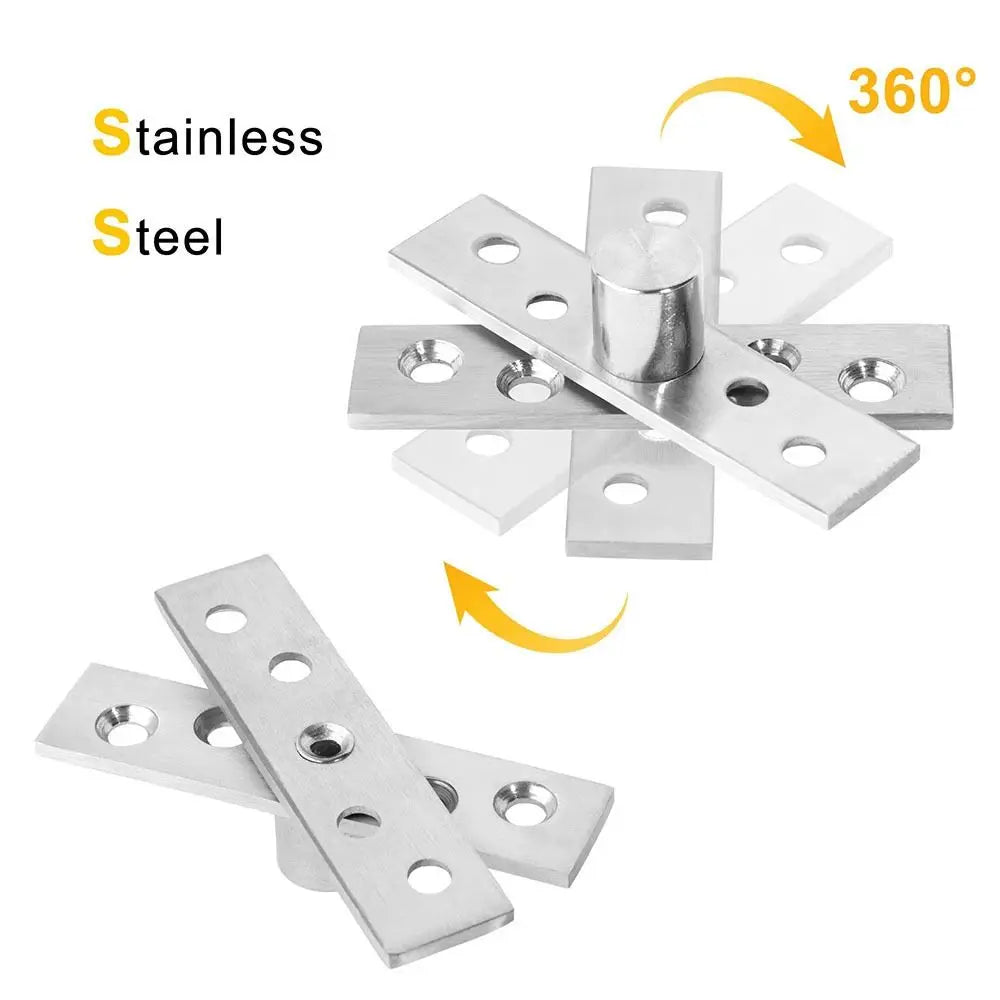 New Stainless Steel Pivot Hinge With Screws Heavy Duty Central Rotating Hinge 360° Swivel Up Down Shaft Oasis Select