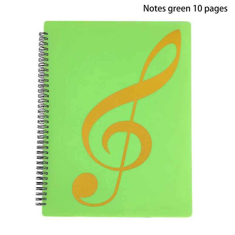 New Flexible 20 Pages Piano Music Score Folder A4 Music Book Clip Sheet Note Folder Piano Paper Sheets Music Binder For Practice Oasis Select 32cm green