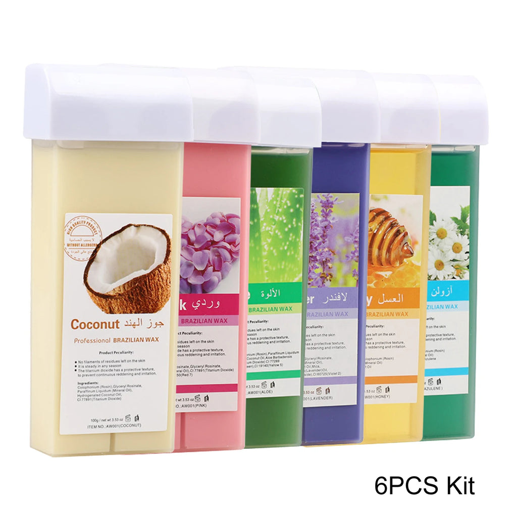 Roll-On Soft Wax Refill Kit – Body Hair Removal, 1/3/6 Pack