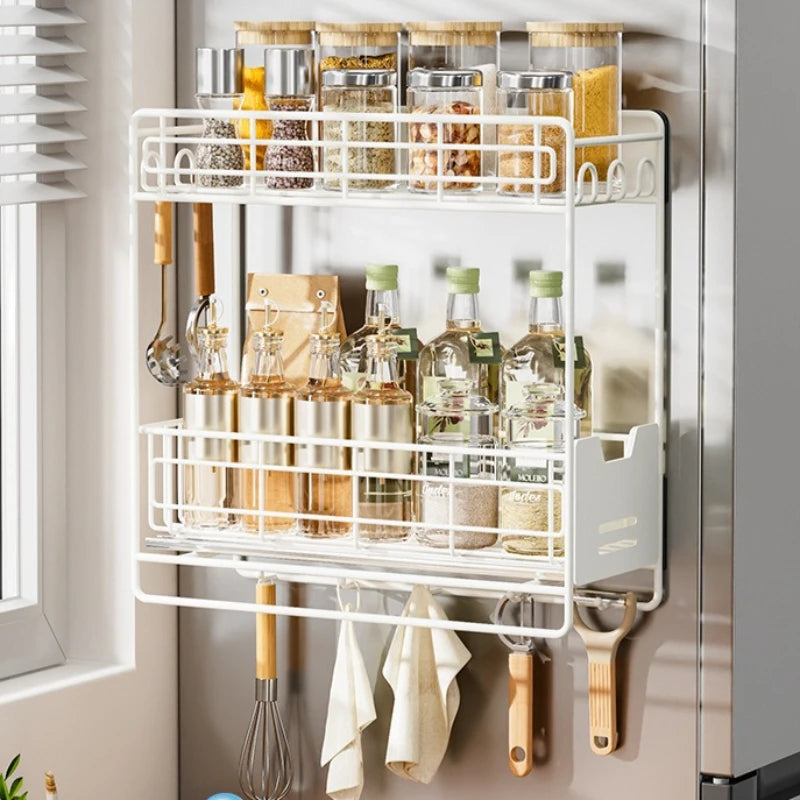 Kitchen, refrigerator rack, pullable refrigerator rack, washing machine hanger, magnetic seasoning, plastic wrap storage rack Oasis Select