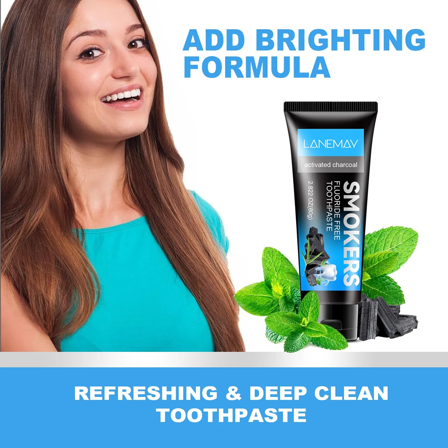 Activated Charcoal Toothpaste – Fresh Mint & Brightening 80g