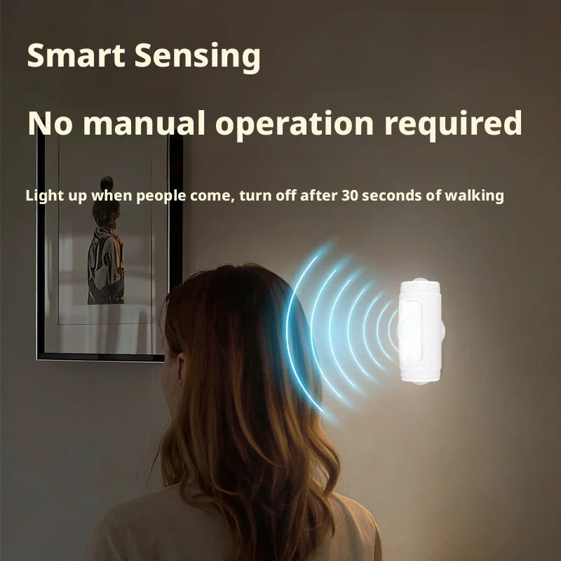 Mini Portable Night Light Magnetic Sensor Atmosphere Lamp Long Lasting Battery Indoor Carry-around Light Oasis Select
