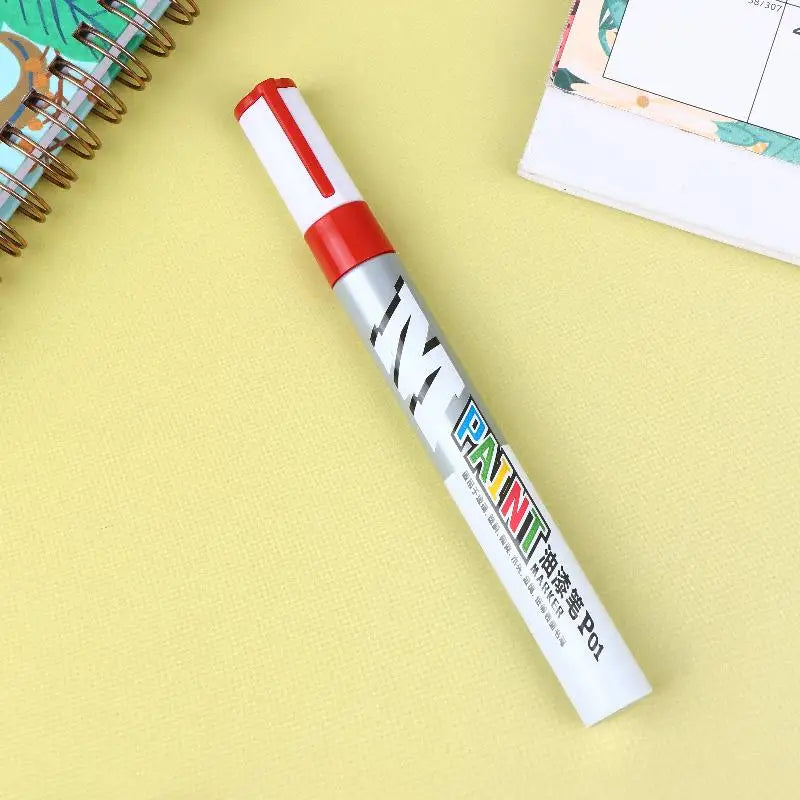 1Pcs Waterproof Marker Paint Pen Vehicle Touch-Up Paint Tyre Oily Markers Quick Drying Signature Pen Stationery Supplies Oasis Select Red