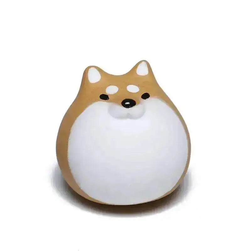 Purple Clay Tea Pet Shiba Inu Figurine Handmade Dog Egg Tea Plaything Akita Inu Clay Tea Table Tea Pet Oasis Select