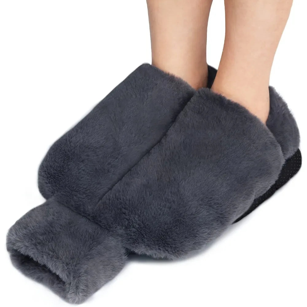 2000ml Heated Foot Warmer, Explosion Proof Hot Water Bag, Water Filled Rubber Foot Warmer, Water Filled Plush Foot Warmer Oasis Select Dark Grey