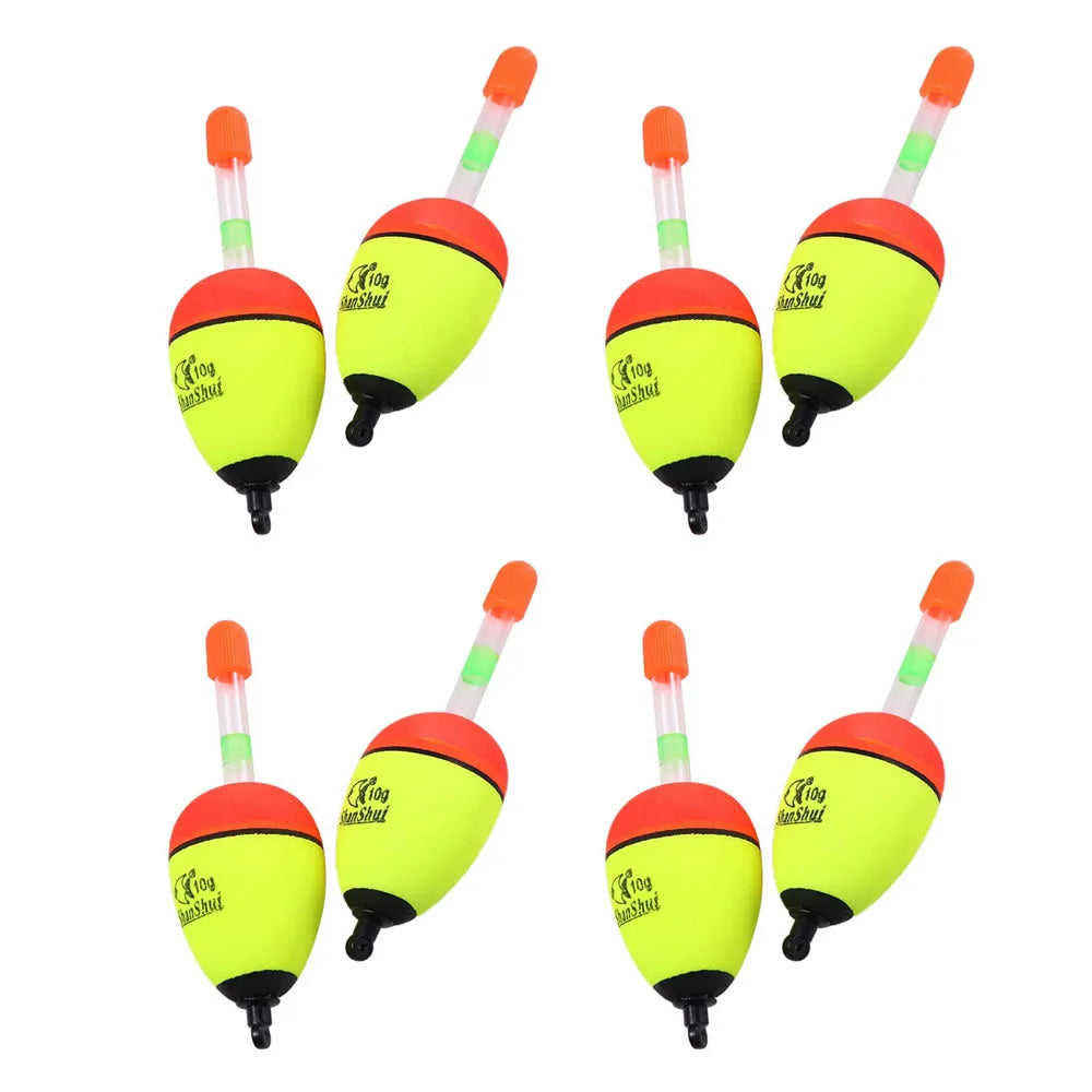 2/4/8Pcs EVA Float Fish Bait Luminous Rock Fishing Sea Fishing Foam Float Float Light Stick Fishing Float Fishing Bobber Oasis Select 10g 8pcs
