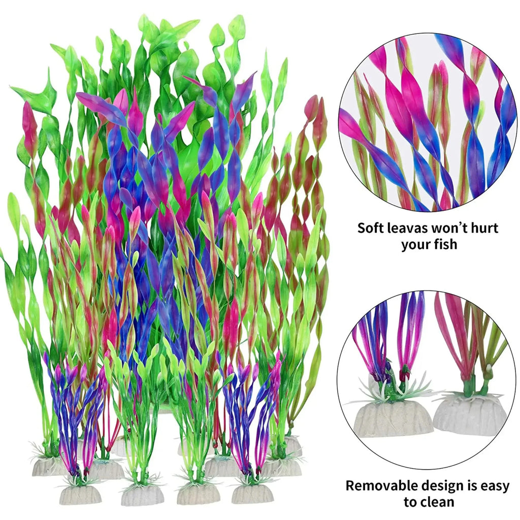 Plastic Aquarium Plants Fish Tank Decorations Artificial Seaweed Water Grass Underwater Plants for Aquarium Ornament Oasis Select