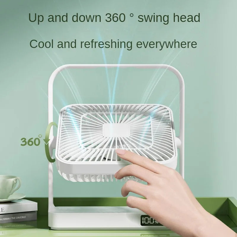 M09 Rechargeable Desktop & Wall Fan | 3600mAh USB Battery