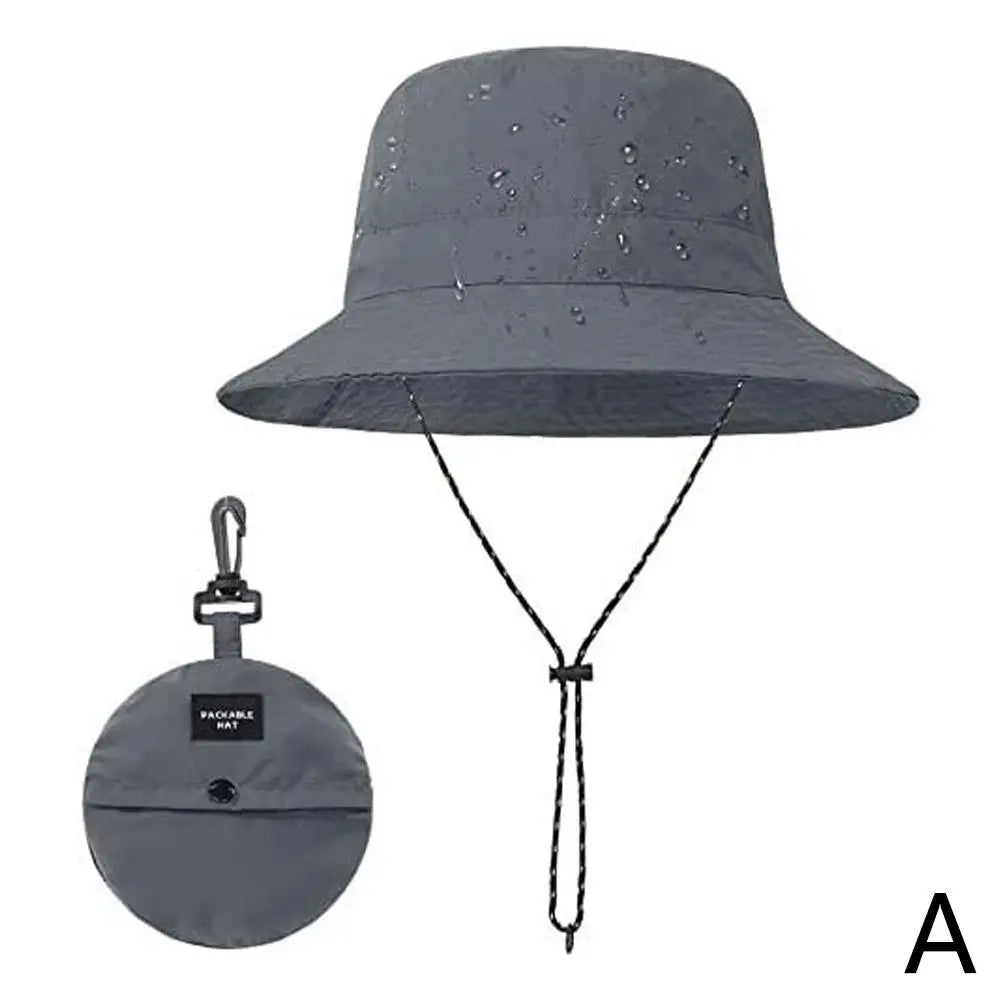 Waterproof Fisherman Hat Women Summer Sun Anti-UV Protection Camping Hiking Mountaineering Caps Men's Panama Bucket Outdoor Hat Oasis Select M Gray