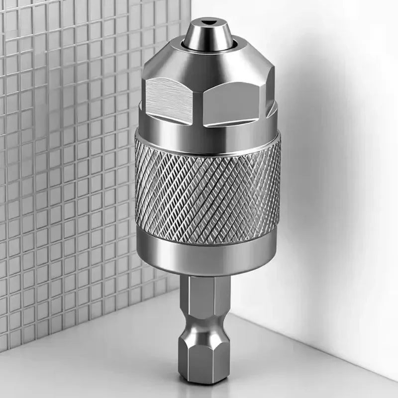 Drill Chuck Adapter Quick Change Pneumatic Drill Chuck 3-Jaw Hex Shank Chuck Professional Converter Hex Shank for Woodworking Oasis Select