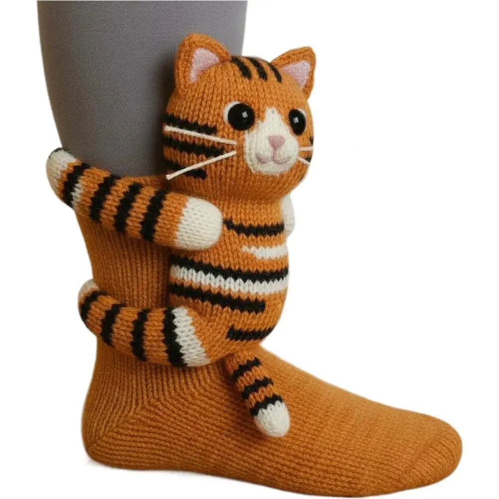 3D Knit Animal Socks Cute Floor Socks Hand Crocheted Double Layer Warm Sock with Cute Rabbit Panda Animals Christmas Gifts Oasis Select 03 35-39