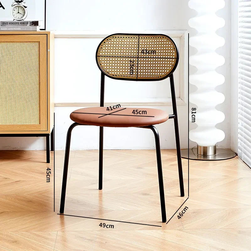 Household rattan dining chair B & B Hotel Cafe Rattan chair Internet celebrity back chair Milk tea shop Leisure rattan chair Oasis Select KATEN-F