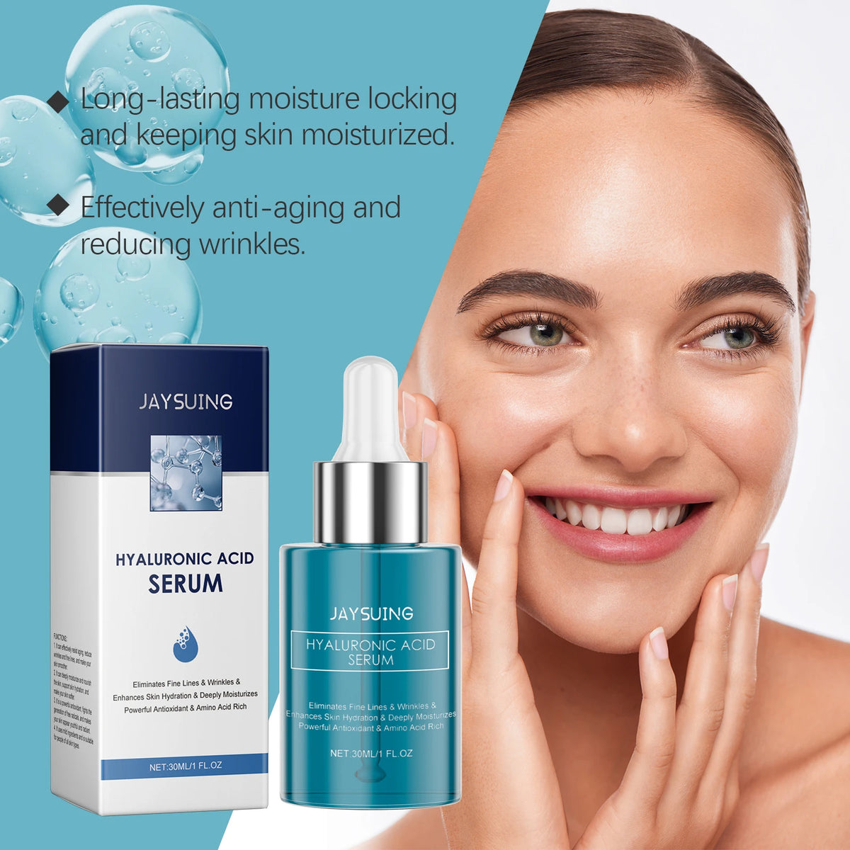 Jaysuing Hyaluronic Acid Antioxidant Face Serum 30ml Facial Serum Oasis Select