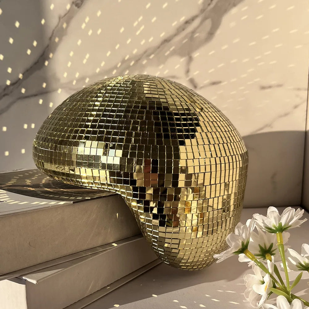 Mirror Disco Ball Reflection Glass Ball Indoor Home Party Decoration Funny Disco Table Ornament Holiday Birthday Halloween Gift Oasis Select