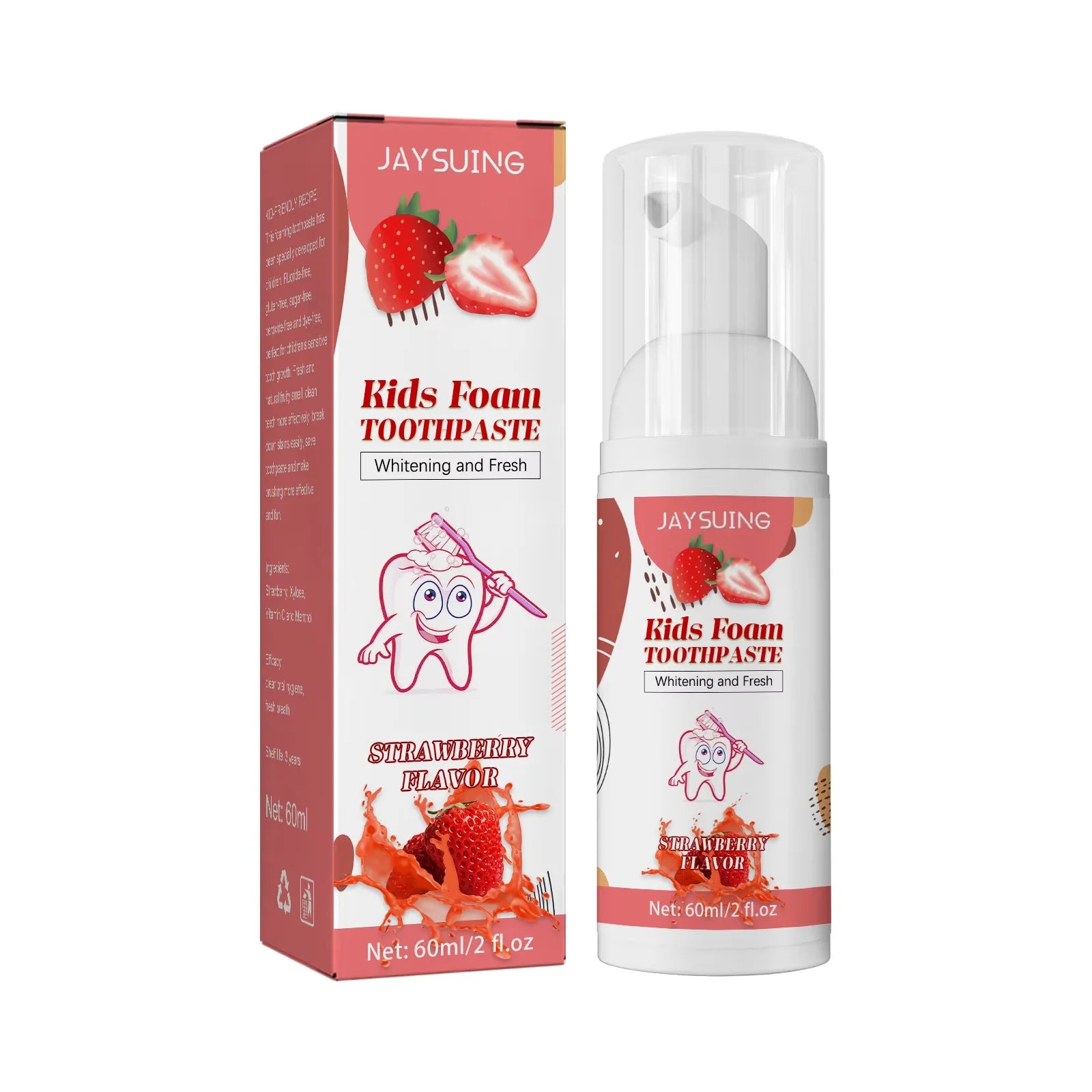 Children Toothpaste Probiotics Stain Removal Tooth Mousse Oral Cleaning Fruit Flavor Fresh Breath Kids Dental Care Toothpaste Oasis Select Strawberry Flavor