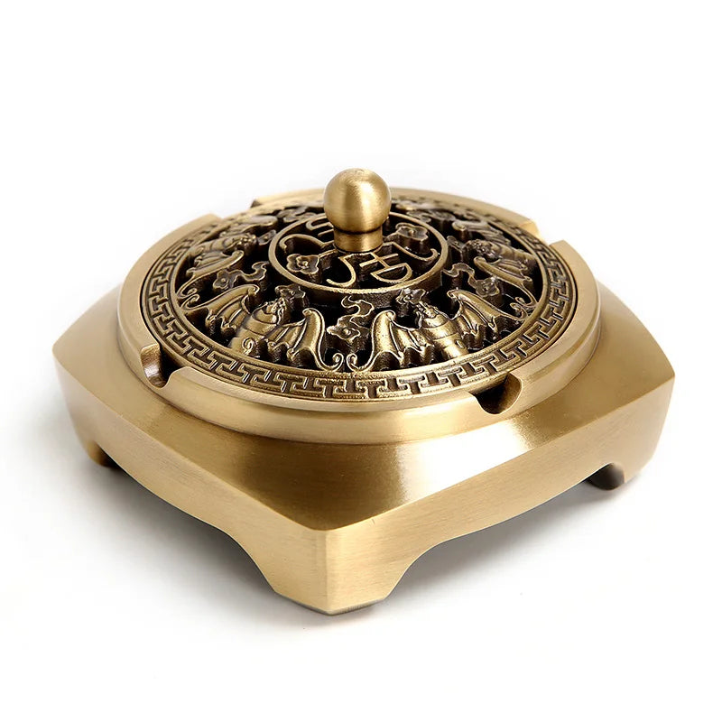 Pure copper pan incense burner household sandalwood incense creative incense insert incense burner decoration Oasis Select