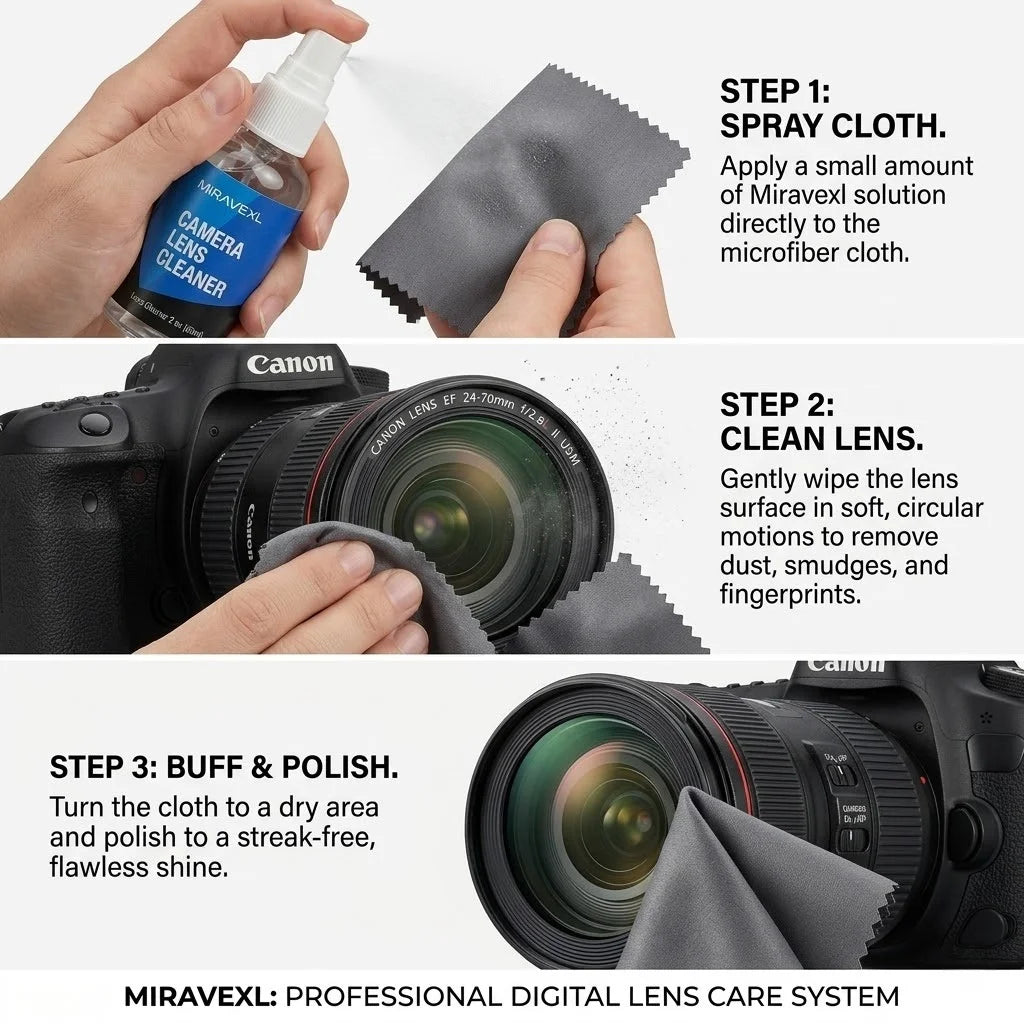 Professional Camera Lens Cleaning Kit Microfiber Cloth Sensor Swabs Spray Dropper Bottle For DSLR Glasses VR Optics Mac Monitors Oasis Select