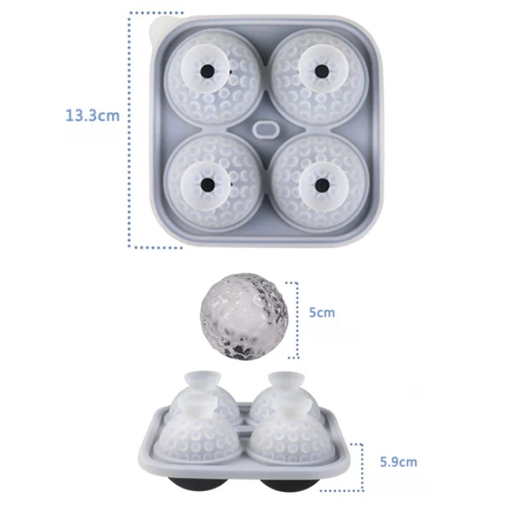 1-10PCS Ice Cube Mold 3D Golf Ice Puck Hockey Tray Mold Whiskey Silicone Ice Box Silicone Ice Tray Ice Hockey with Funnel Oasis Select