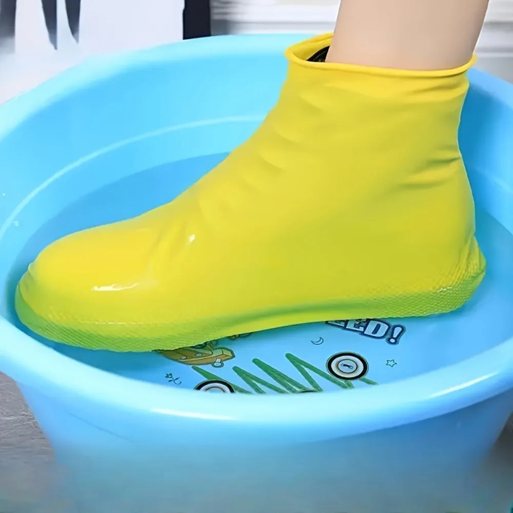 Waterproof Silicone Shoe Covers - Reusable Rubber Rain Boots, Non-Slip for Rainy Days, 1 Pair Oasis Select YELLOW