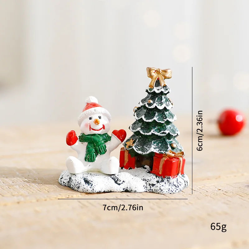 New Christmas Decorations Resin Small House Micro Landscape Resin House Small Ornaments Wholesale Oasis Select snowman ornament