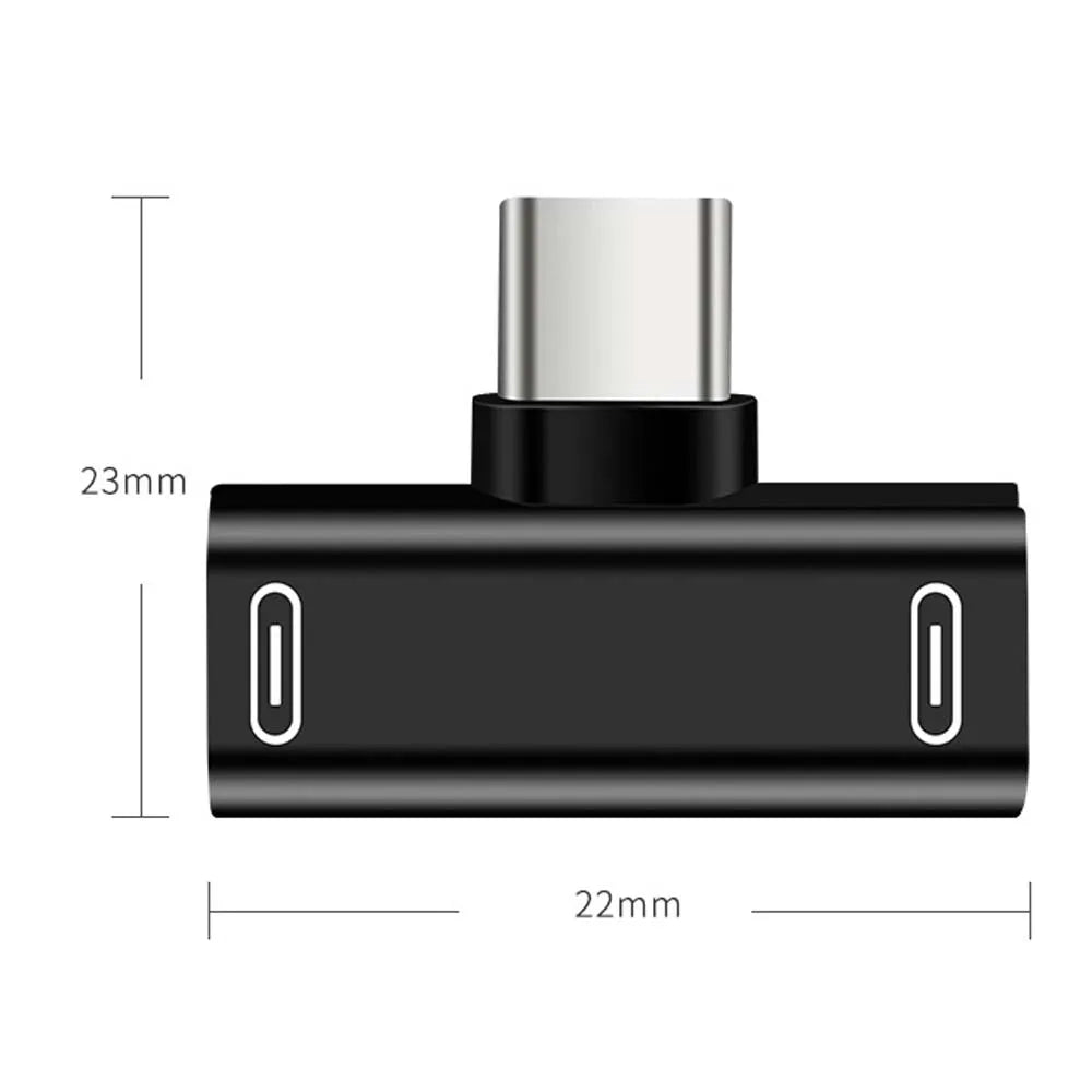 USB C Splitter Type C Male to Dual Type C Female Earphones Charger Adapter Splitter Converter Oasis Select