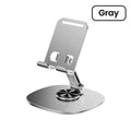 Rotating Table Cell Phone Holder Support Desktop Stand for IPad Samsung IPhone 15 14 13 Mobile Mount Phone Holder Oasis Select GRAY