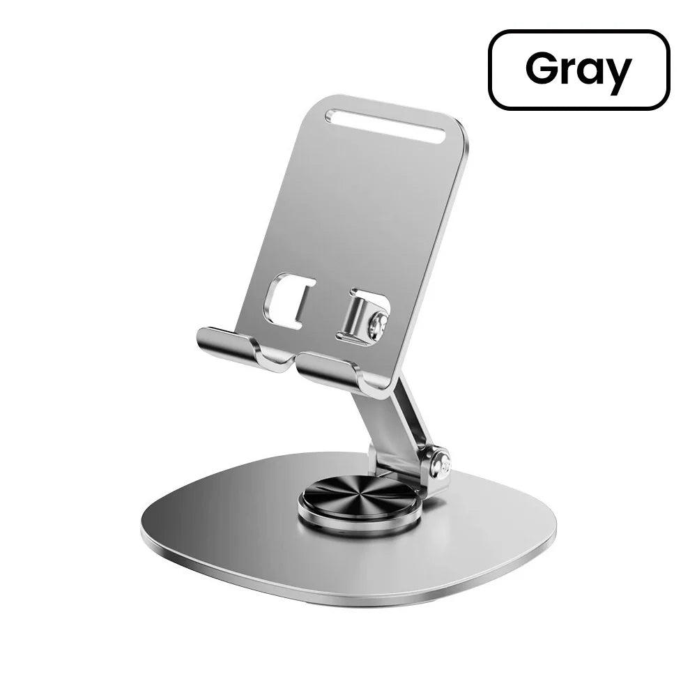 Rotating Table Cell Phone Holder Support Desktop Stand for IPad Samsung IPhone 15 14 13 Mobile Mount Phone Holder Oasis Select GRAY