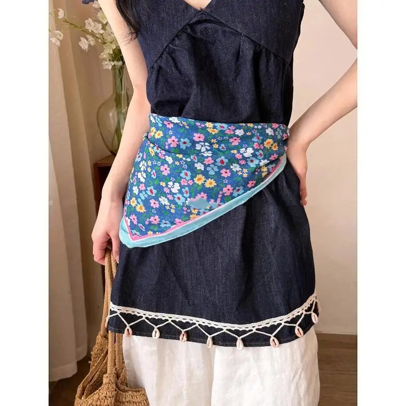 Vintage Floral Headscarf Women Bandana Head Wrap Hair Clips Headwear Summer Travel Beach Hair Accessories Oasis Select A6