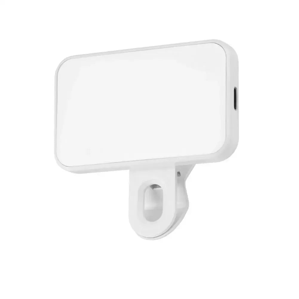 Portable Mini Selfie Fill Light Rechargeable 3 Modes Adjustable Brightness Clip On For Mobile Phone Make Up Computer Fill Light Oasis Select White