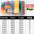 Et Polyolefin Shrinking Assorted Heat Shrink Tube Wire Cable Insulated Sleeving Tubing Set Shrinking Heat Shrinkable Tubing Oasis Select 164pcs (bags)