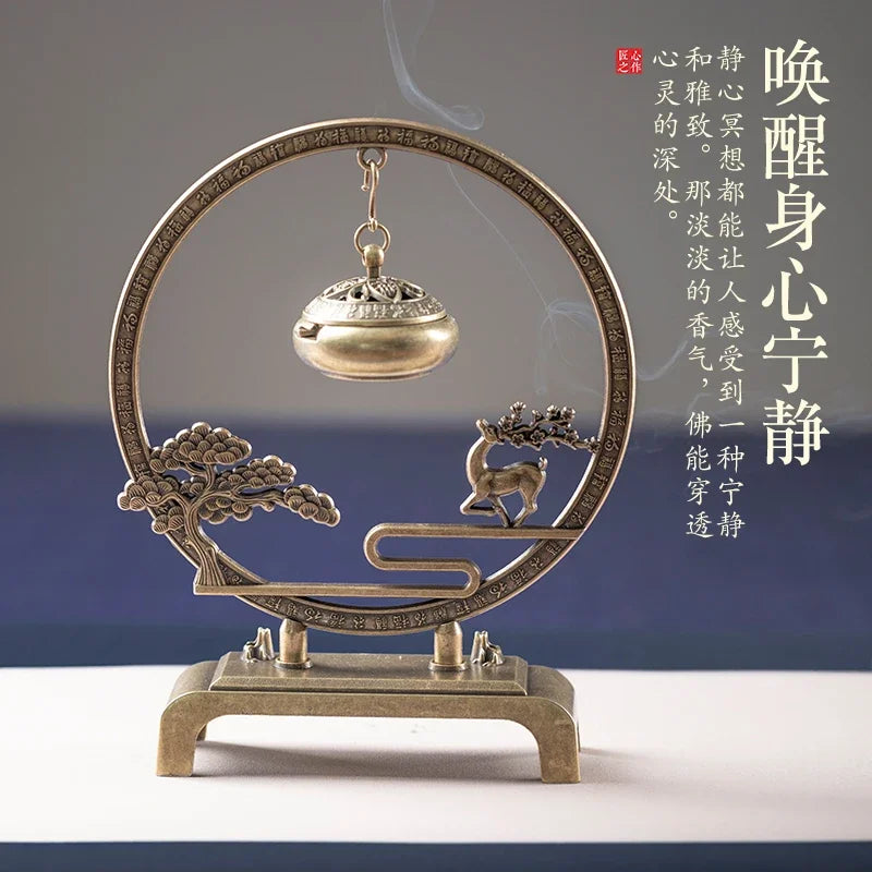 Welcome Pine Incense Burner Decoration Household Indoor Hanging Incense Burner Chinese Retro Censer Oasis Select