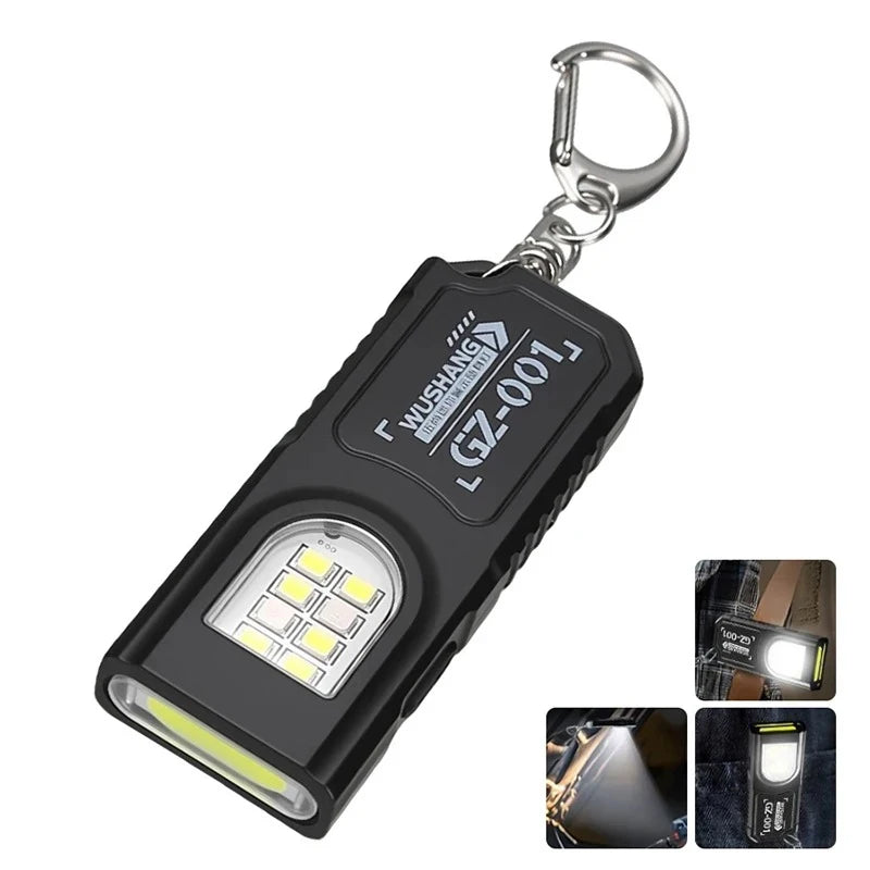 Portable EDC COB LED Flashlight with Magnetic Rechargeable Work Light with Hat Clip for Outdoor Camping Hiking Repair Vehicles Oasis Select B