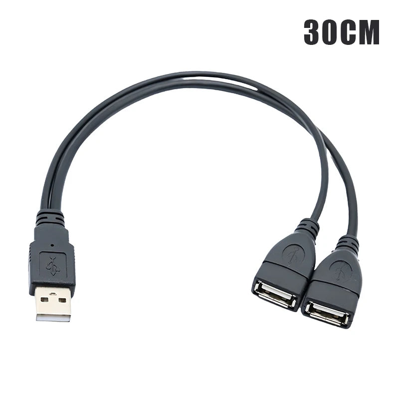 High Quality USB 2.0 Cable Double Splitter Adapter Cable 1 To 2 Female To USB Male Power Extension Cord Oasis Select A2