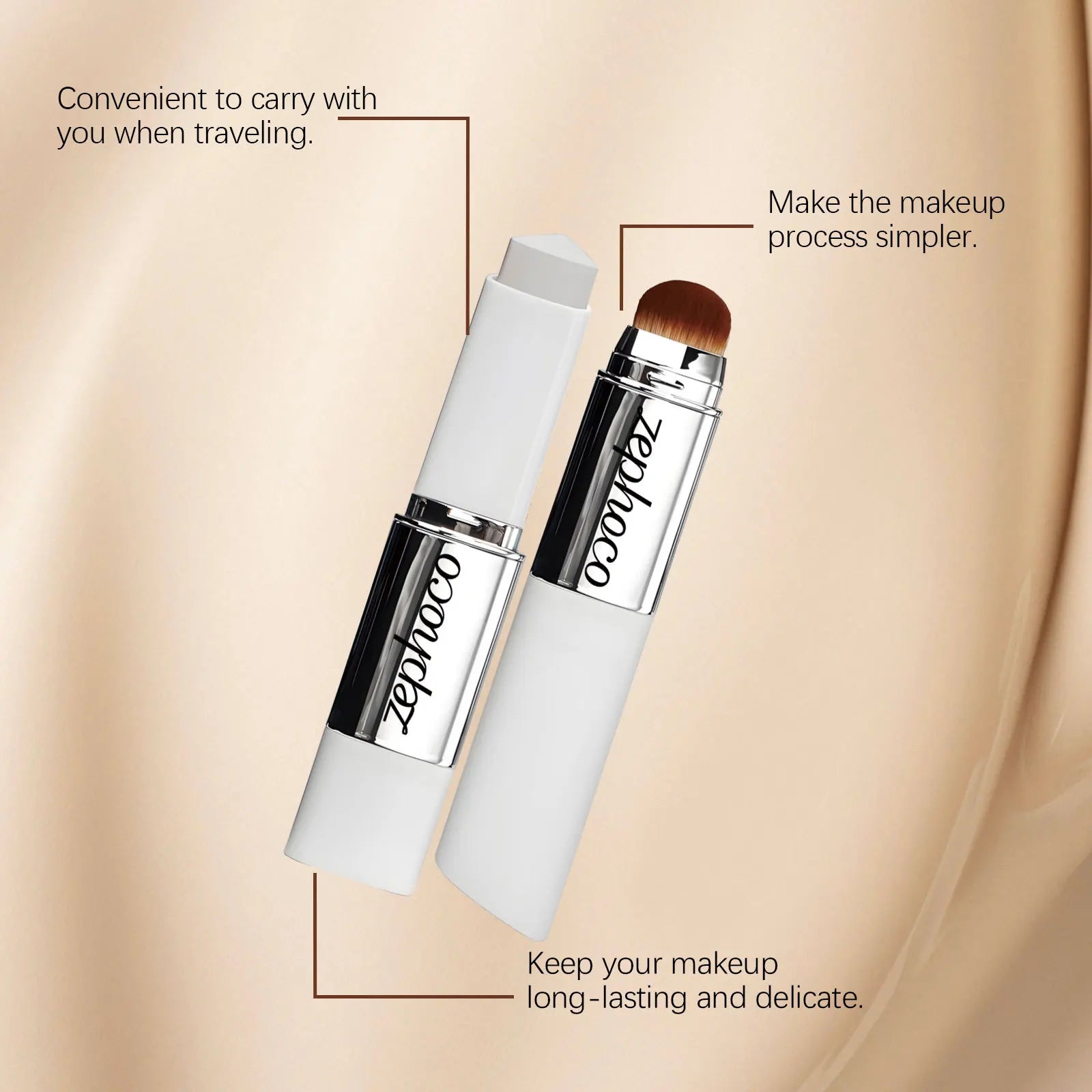 ZEPHOCO Concealer Foundation Make-Up Stick Dark Skins Tone Ivory Wh-ite Natural Color Transparent Light Foundation Make-Up Stick Oasis Select