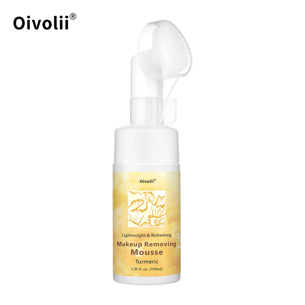 Turmeric Makeup Removing Mousse-Foaming Face Cleanser Gentle Daily Mousse With Turmeric – Helps Remove Impurities. Oasis Select Makeup Mousse