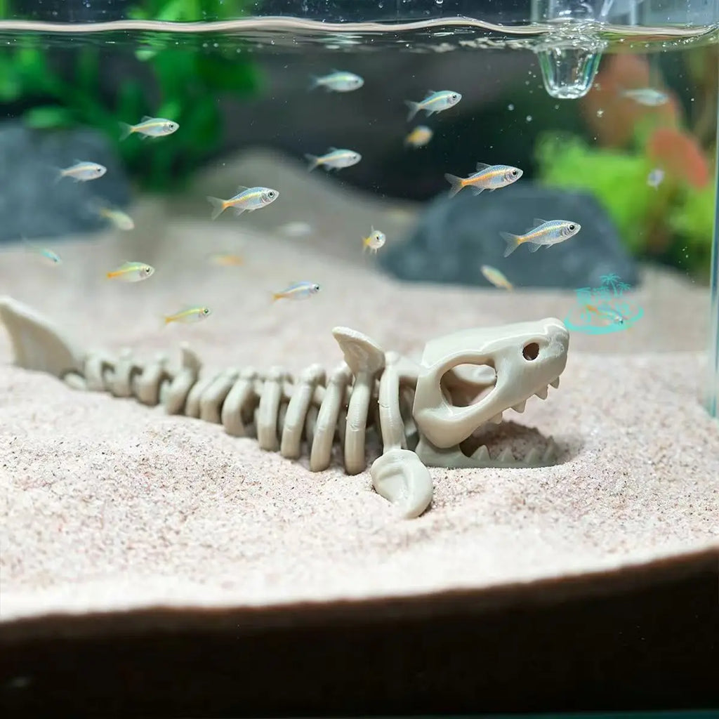 Spooky Shark Skeleton Aquarium Decor Articulated Ornament Reptiles Fish Tank Landscapes Fish Shrimp Shelter Aquarium Accessories Oasis Select