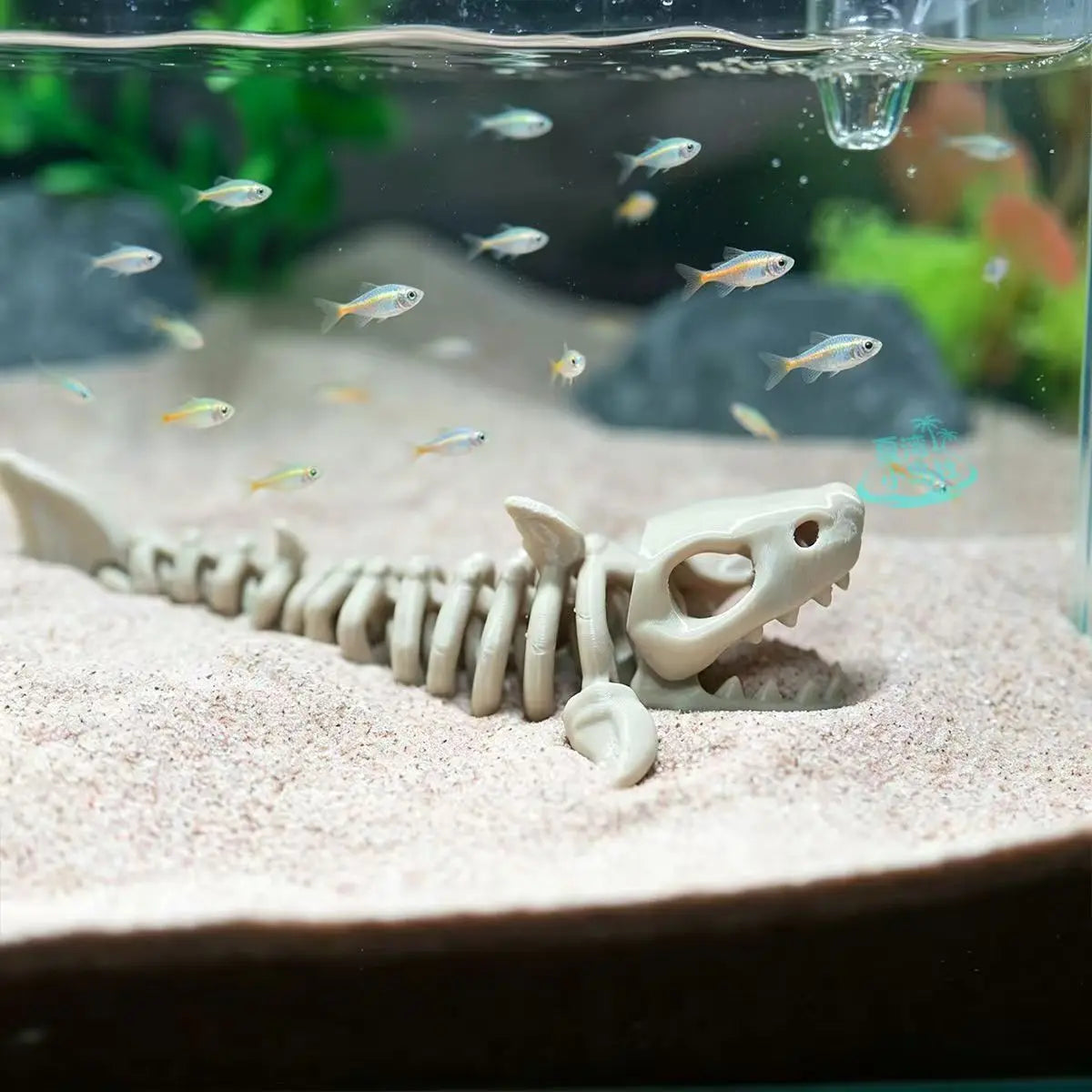 Spooky Shark Skeleton Aquarium Decor Articulated Ornament Reptiles Fish Tank Landscapes Fish Shrimp Shelter Aquarium Accessories Oasis Select