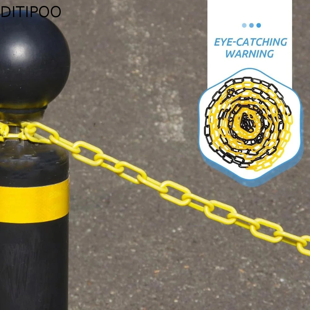 5m Security Barrier Chain Red and White Black and Yellow Traffic Chain Barrier Link Plastic 6mm/8mm/10mm Crowd Control Barrier Oasis Select